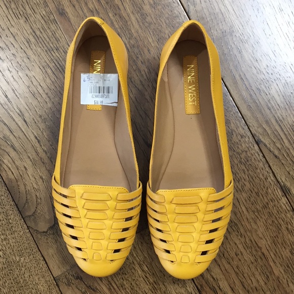 nine west yellow flats